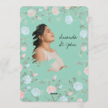 Aquarel Bloemen Baby Shower Uitnodiging