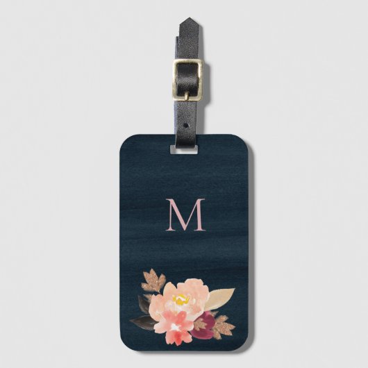 Aquarel bloemen bagagelabel (Voorkant (verticaal))