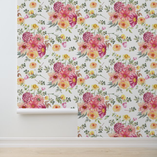 Aquarel Bloemen Behang (Applicatie)