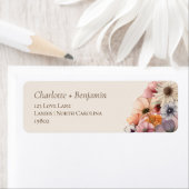 Aquarel Bloemen Beige Baby Shower Retouradres Etiket (Insitu)