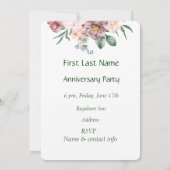 Aquarel Bloemen Bloem Party Uitnodiging (Achterkant)