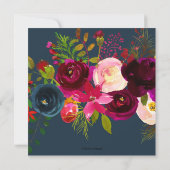 Aquarel Bloemen Blush, Burgundy+Navy Aankondiging (Achterkant)