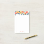 Aquarel Bloemen Boodschappenlijst AAN TE PASSEN Post-it® Notes (Op bureau)