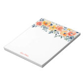 Aquarel Bloemen Boodschappenlijst Aangepast Notitieblok (Linkerzijde)
