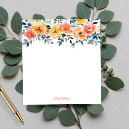 Aquarel Bloemen Boodschappenlijst Maatwerk Notitieblok