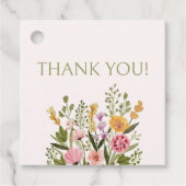 Aquarel Bloemen Bruidsdouche Bedankt Bedankjes Labels (Voorkant)