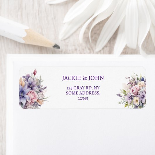 Aquarel bloemen. Bruiloft. Etiket (Insitu)