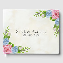 Aquarel Bloemen Bruiloft Gastenboek