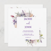 Aquarel bloemen. Bruiloft. Kaart (Voorkant / Achterkant)