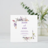 Aquarel bloemen. Bruiloft. Kaart (Staand voorkant)