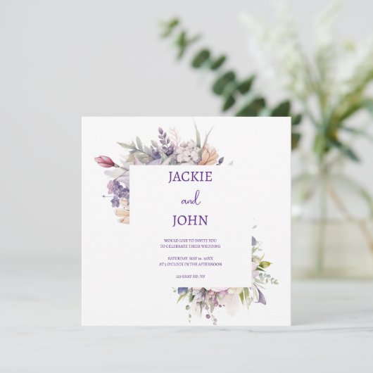 Aquarel bloemen. Bruiloft. Kaart (Staand voorkant)