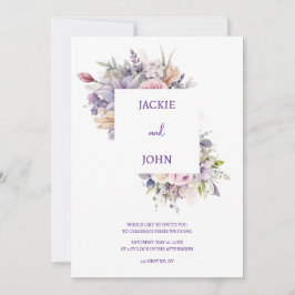 Aquarel bloemen. Bruiloft. Kaart