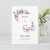 Aquarel bloemen. Bruiloft. Kaart (Staand voorkant)