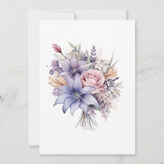 Aquarel bloemen. Bruiloft. Kaart (Achterkant)