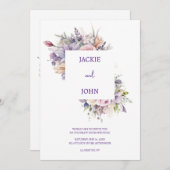 Aquarel bloemen. Bruiloft. Kaart (Voorkant / Achterkant)