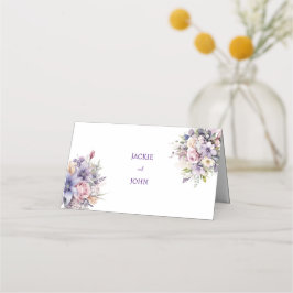 Aquarel bloemen. Bruiloft. Plaatskaartje