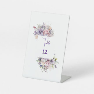 Aquarel bloemen. Bruiloft. Reclamebord Met Voetstuk