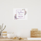 Aquarel bloemen. Bruiloft Welkomstbord. Poster (Keuken)