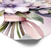 Aquarel bloemen. Bruiloft Welkomstbord. Poster (Hoek)