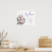 Aquarel bloemen. Bruiloft Welkomstbord. Poster (Keuken)