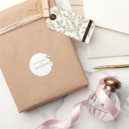 Aquarel Bloemen Bruiloftsinvitaties Ronde Sticker