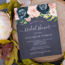 Aquarel bloemen budget bruidsdouche uitnodiging