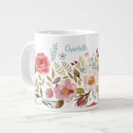 Aquarel Bloemen Custom Jumbo Mok
