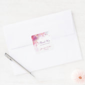 Aquarel Bloemen Dank Je Hand Schrift Sjabloon Vierkante Sticker (Envelop)