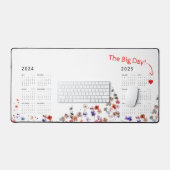 Aquarel Bloemen | De datum markeren | 24/25 Kalend Bureaumat (Keyboard & Muis)