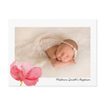 Aquarel Bloemen Doop Doop Uitnodiging