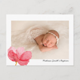 Aquarel Bloemen Doop Uitnodiging Briefkaart