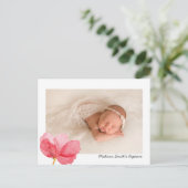 Aquarel Bloemen Doop Uitnodiging Briefkaart (Staand voorkant)