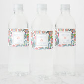 Aquarel Bloemen | Eigen waterlabel Waterfles Etiket (Flessen)