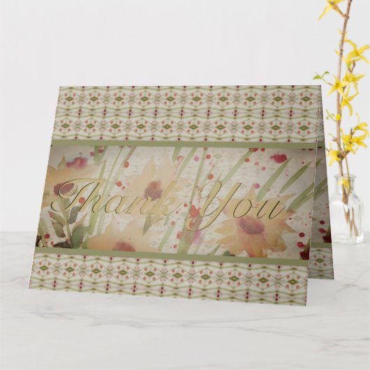 Aquarel Bloemen Elegant Kaart (Gele Bloem)