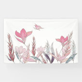 Aquarel Bloemen – Elegante Evenementendecoratie Spandoek (Horizontaal)