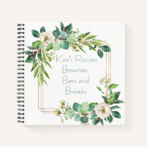 Aquarel Bloemen en Blad Recepten Organizer
