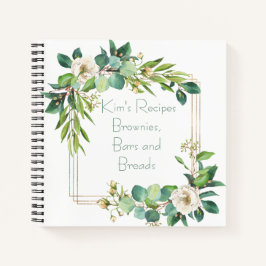 Aquarel Bloemen en Blad Recepten Organizer Notitieboek