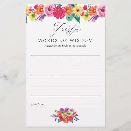 Aquarel Bloemen Fiesta Bruidsborrel Advies (Voorkant)