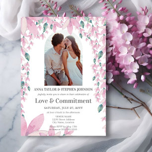 Aquarel Bloemen Foto Belofte Ceremonie Kaart