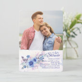 Aquarel Bloemen Foto Uitnodiging (Staand voorkant)