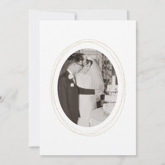 Aquarel Bloemen Goud Foto 50e Verjaardag Kaart (Achterkant)