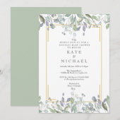 Aquarel Bloemen Koppels Baby shower / Sprinkle Kaart (Voorkant / Achterkant)