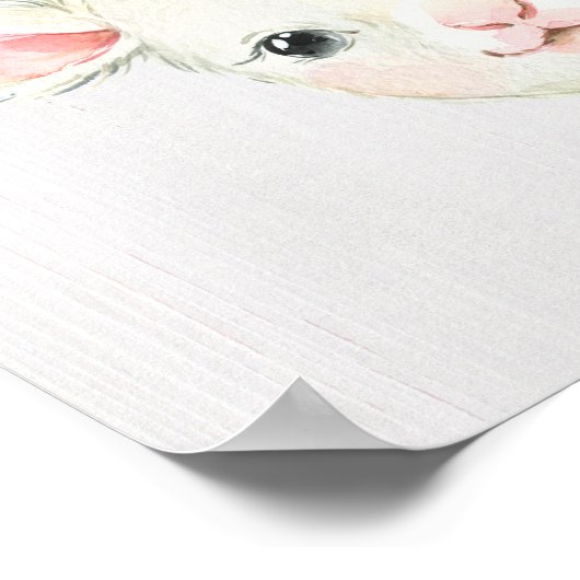 Aquarel Bloemen Lammetje Poster (Hoek)