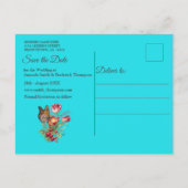 Aquarel Bloemen met Visiting Butterflies Aankondigingskaart (Achterkant)