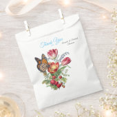 Aquarel Bloemen met Visiting Butterflies Bedankzakje (Geknipt)