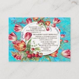 Aquarel Bloemen met Visiting Butterflies Informatiekaartje