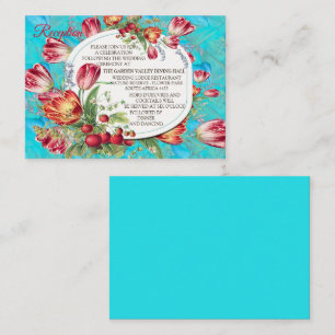 Aquarel Bloemen met Visiting Butterflies Informatiekaartje