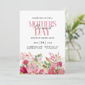 Aquarel Bloemen Moederdag Brunch Uitnodiging (Staand voorkant)