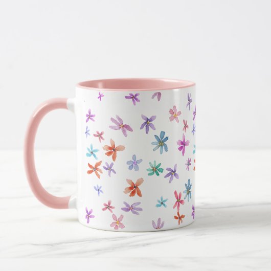 Aquarel bloemen mok (Links)