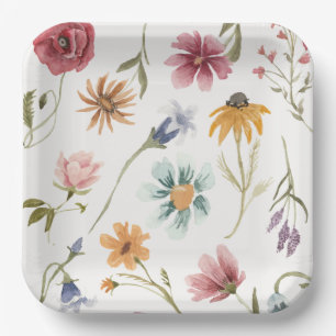 Aquarel Bloemen Papieren Borden Bordje
